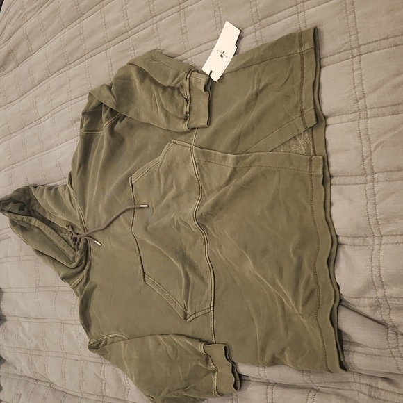 7 For All Mankind Green Hoodie Mini Dress Size L, New With Tags! - Picture 3 of 11